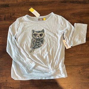 Stitch Fix kids Rumi+ Ryder brushed Owl blue sweater